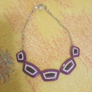Ann Taylor Purple Necklace with Diamonds